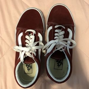 Maroon velvet old skool Vans